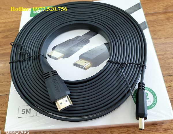 Dây cáp HDMI 2.0 dài 5m Ugreen 50821 dây dẹt 4K